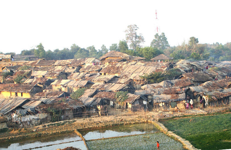 Kutupalong Refugee Camp, Cox's Bazar, Bangladesh. CREDIT: <a href=https://en.wikipedia.org/wiki/File:Kutupalong_Refugee_Camp_(Maaz_Hussain-VOA).jpg>Maaz Hussain (CC)</a>.