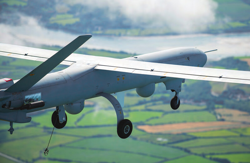 Watchkeeper tactical unmanned air vehicle (TUAV). Credit: <a href="https://www.flickr.com/photos/73614187@N03/43077245665/">Think Defence </a>(<a href="https://creativecommons.org/licenses/by-nc/2.0/">CC</a>)
