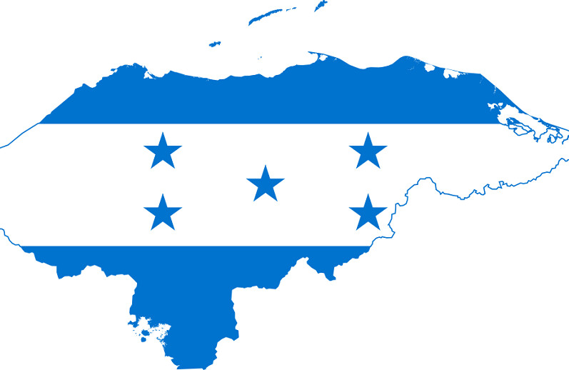 Flag-map of Honduras. CREDIT: Darwinek via <a href="https://en.wikipedia.org/wiki/File:Flag-map_of_Honduras.svg">Wikipedia</a>