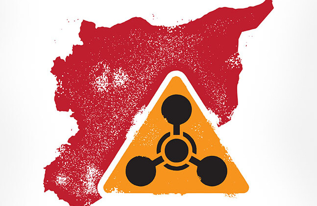 CREDIT: <a href ="http://www.shutterstock.com/pic-151731818/stock-vector-distressed-syria-chemical-weapon-graphic.html?src=WElREIA3ZW_TvZ7WoiPnmw-1-0">Syria chemical weapon graphic</a> via Shutterstock