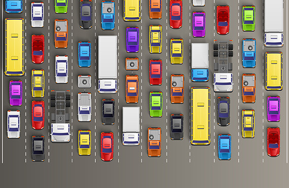 CREDIT: <a href="http://www.shutterstock.com/pic-215630530/stock-vector-traffic-jam-on-the-road-vector-background.html?src=pp-same_artist-215630539-3&ws=1">Shutterstock</a>