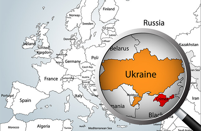 Image via <a href="http://www.shutterstock.com/pic-185288330/stock-vector-magnifying-glass-over-map-of-europe-part-of-asia-and-africa-focusing-ukraine-and-crimea-peninsula.html"_target=blank">Shutterstock</a>
