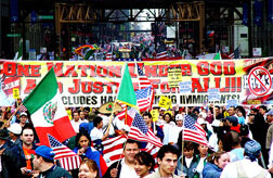 May Day immigration rally. Photo by <a href="http://flickr.com/photos/jvoves/138555331/" target=_blank>Joseph Voves</a> (<a href="http://creativecommons.org/licenses/by-nc-sa/2.0/" target=_blank>CC</a>).