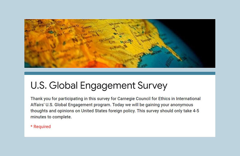 CREDIT: 2020 <a href=https://docs.google.com/forms/d/e/1FAIpQLSfpvqqGDGeLgoWIH_1EGK4N5vdof8jru7wT33gEJBGJs0mEmQ/viewform>survey of attitudes</a>, U.S. Global Engagement program. Map provided by <a href=https://pixabay.com/photos/blur-close-up-continent-exploration-1869546/>Pixabay (CC)</a>.