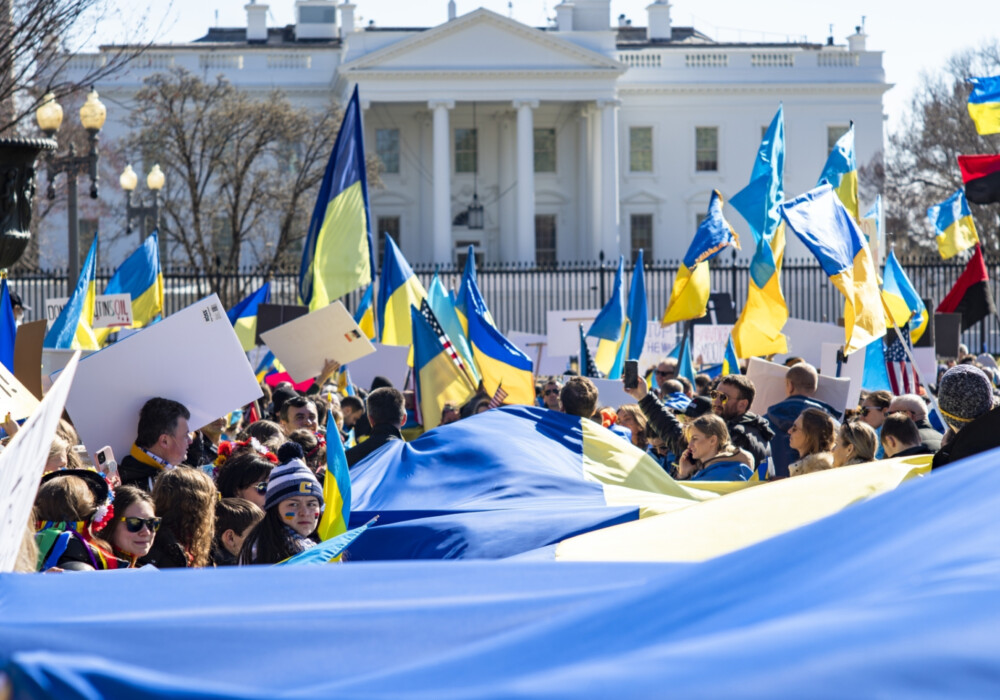 Rassemblement pour l'Ukraine à Washington, DC, février 2022