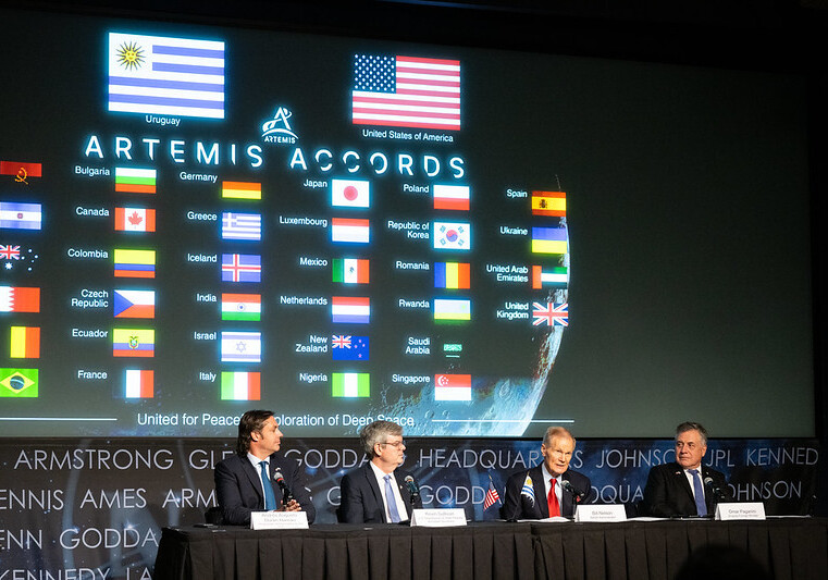 Uruguay signs the Artemis Accords, February 15, 2024, Washington, DC. CREDIT: NASA HQ Photo.