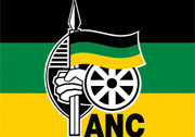 African National Congress flag and logo.