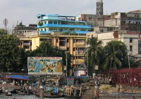 Sadarghat, a main port in Dhaka, Bangladesh.