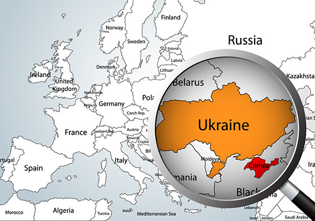 Image via <a href="http://www.shutterstock.com/pic-185288330/stock-vector-magnifying-glass-over-map-of-europe-part-of-asia-and-africa-focusing-ukraine-and-crimea-peninsula.html"_target=blank">Shutterstock</a>