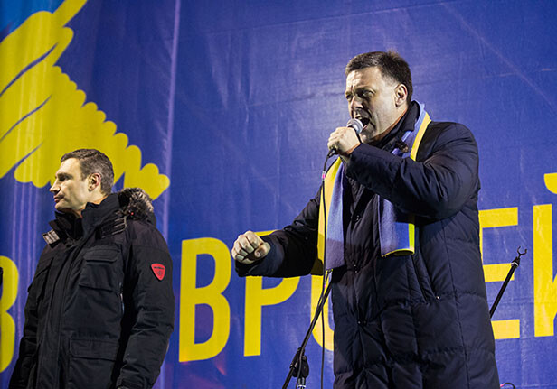 <a href="http://www.shutterstock.com/pic-167907944/stock-photo-kiev-ukraine-december-leader-of-the-ukrainian-party-svoboda-oleh-tyahnybok-speaks-to.html?src=aI4iYiLlPq-416Y14H7acw-1-0"> Leader of the Svoboda party Oleh Tyahnybok </a> via Shutterstock