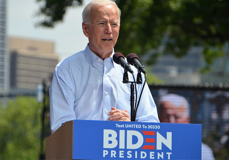 Former Vice President Joe Biden speaks at a rally in Philadelphia for his 2020 presidential campaign. CREDIT: <a href=https://www.flickr.com/photos/138425397@N05/40914528093/in/photostream/>Michael Stokes (CC)</a>.