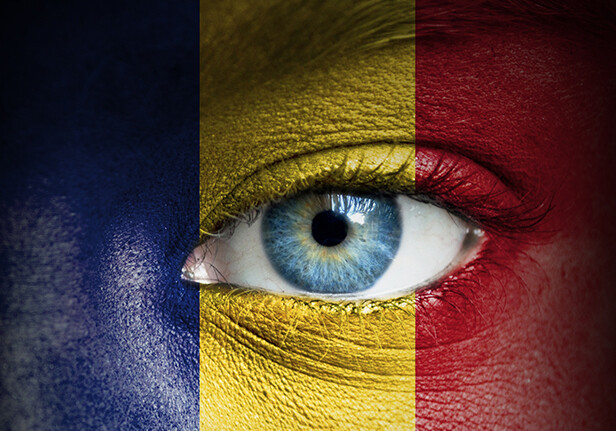 CREDIT: <a href="http://www.shutterstock.com/pic-120202348/stock-photo-human-face-painted-with-flag-of-romania.html?src=dt_last_search-3">Shutterstock</a>