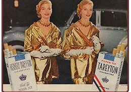 1955 Tareyton Twosome Cigarette Twins<br>Photo by <a href="http://www.flickr.com/photos/joan_thewlis/2888985759/in/set-72157605568875294/" target="_blank">Joan Thewlis</a> (CC)