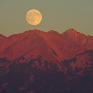 Full moon over Blanca Peak, Colorado, a sacred mountain for the Navajo. Credit: NPS/Patrick Myers.