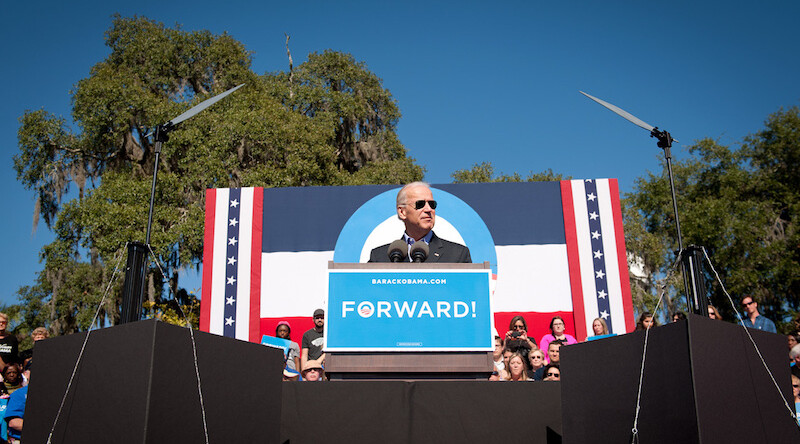 Joe Biden in Ocala, FL, October 31, 2012. CREDIT: <a href="https://www.flickr.com/photos/barackobamadotcom/8145324041/">Christopher Dilts/Obama for America <a href="https://creativecommons.org/licenses/by-nc-sa/2.0/">(CC)</a>.