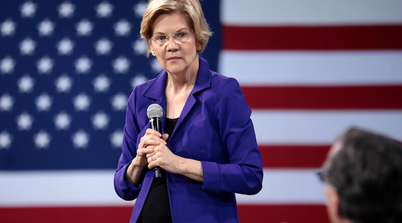 Senator Elizabeth Warren in Las Vegas, April, 2019. CREDIT: <a href="https://commons.wikimedia.org/wiki/File:Elizabeth_Warren_(47699370372).jpg">Gage Skidmore (CC)</a>