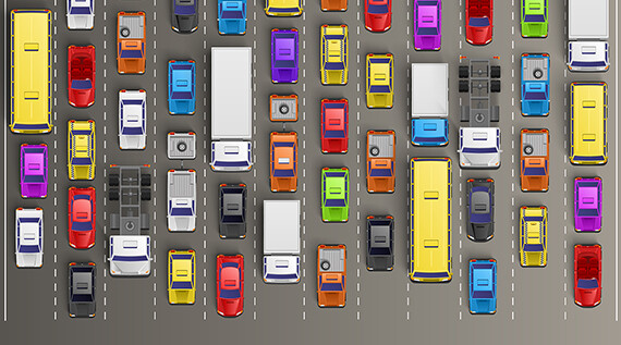 CREDIT: <a href="http://www.shutterstock.com/pic-215630530/stock-vector-traffic-jam-on-the-road-vector-background.html?src=pp-same_artist-215630539-3&ws=1">Shutterstock</a>