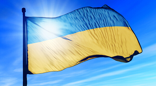 <a href="http://www.shutterstock.com/pic-157979030/stock-photo-ukraine-flag-waving-on-the-wind.html?src=iXvV-e5bPSLtxCyCHV4klA-1-0">Ukrainian flag</a> via Shutterstock