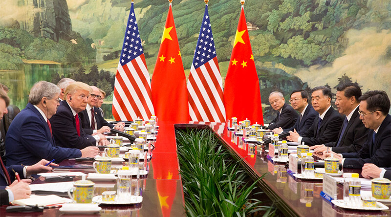 President Donald J. Trump and President Xi Jinping hold a bilateral meeting in Beijing on November 9, 2017. CREDIT: <a href=https://www.whitehouse.gov/briefings-statements/more-photos-foreign-trip/>The White House (CC)</a>.