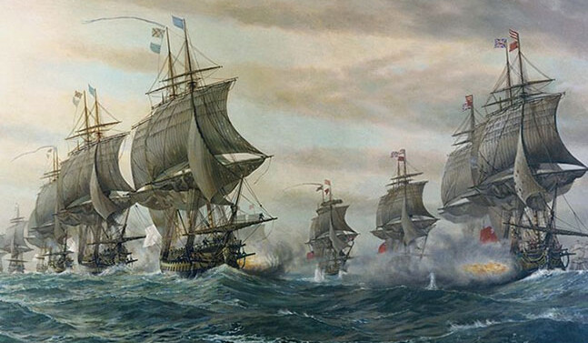 CREDIT: US Navy Naval History and Heritage Command, <a href="http://commons.wikimedia.org/wiki/File:BattleOfVirginiaCapes.jpg">Wikimedia Commons</a>