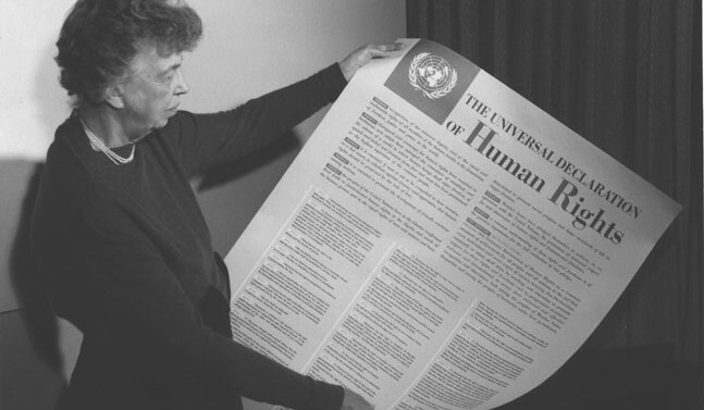 Eleanor Roosevelt and the Universal Declaration of Human Rights. <a href="https://catalog.archives.gov/id/6120927">National Archives</a>.