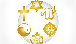 CREDIT:  <a href="http://commons.wikimedia.org/wiki/File:Religious_syms_gold.svg">Wikimedia Commons</a>, multiple authors.
