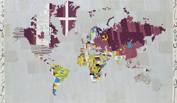 Tapestry map by <a href="http://www.flickr.com/photos/centralasian/5458355464/">Alighiero Boetti</a>.