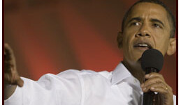 Barack Obama. Credit:  <a href="http://www.flickr.com/photos/barackobamadotcom/2809826185/in/set-72157607021022453/" target=_blank">Barak Obama's Photostream </a>