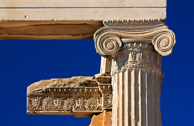 A detail from the Erechteion, Acropolis, Athens, Greece
