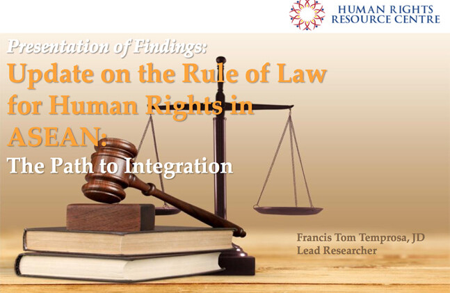 Mise à jour sur l'État de droit et les droits de l'homme dans l'ANASE : la voie de l'intégration