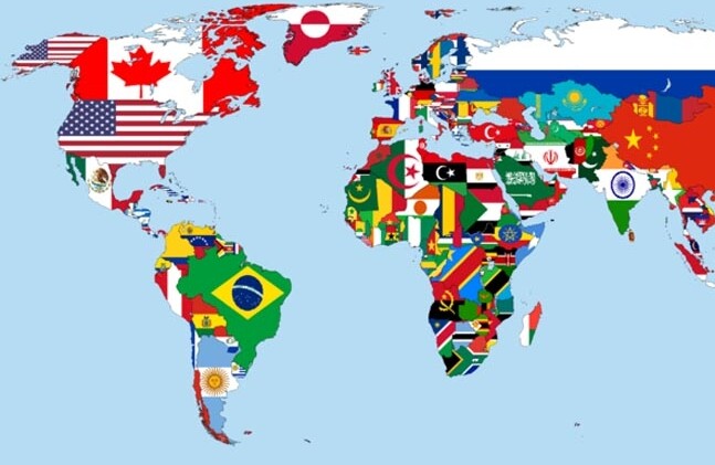 Carte du drapeau mondial https://commons.wikimedia.org/wiki/File:World_Flag_Map.png