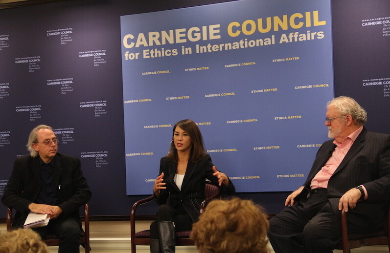 L to R: Roger Berkowitz, Amy Chua, Walter Russell Mead. CREDIT: Amanda Ghanooni.