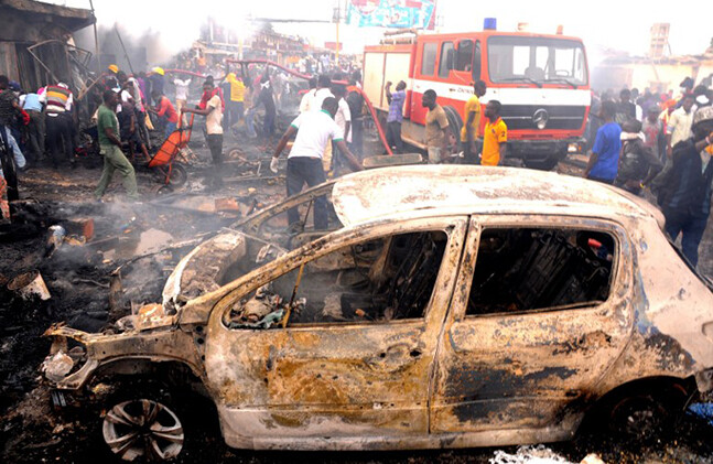 The aftermath of a Boko Haram bombing in Jos, Nigeria, in May, 2014. CREDIT: <a href="http://www.flickr.com/photos/89374726@N02/14237725034"> Diariocritico de Venezuela</a> <a href="https://creativecommons.org/licenses/by/2.0/">(CC)</a>