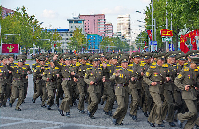 A military parade in Pyongyang, North Korea. CREDIT: <a href="https://www.flickr.com/photos/uwebrodrecht/22963490912">Uwe Brodrecht</a> <a href="https://creativecommons.org/licenses/by-sa/2.0/">(CC)</a>
