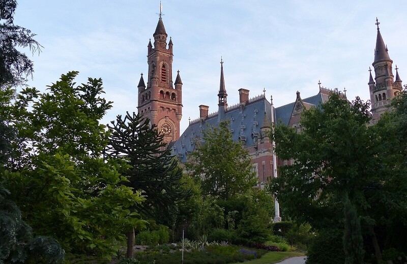 Peace Palace in The Hague. CREDIT: <a href="https://commons.wikimedia.org/wiki/File:Peace_Palace_in_The_Hague_(9347428414).jpg">Roman Boed</a> via Wikimedia