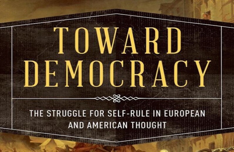 Detalle de la portada del libro "Hacia la democracia"
