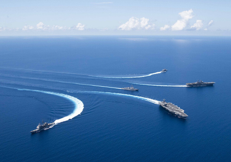 U.S. Navy ships in the South China Sea, October 2019. <br>CREDIT: <a href="https://www.flickr.com/photos/compacflt/48854834982">U.S. Navy photo by Mass Communication Specialist 2nd Class Erwin Jacob V. Miciano</a> <a href="https://creativecommons.org/licenses/by-nc/2.0/">(CC)</a>.