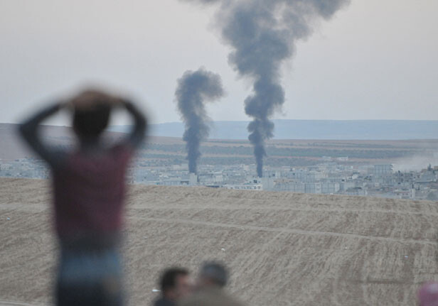 The aftermath of an apparent U.S.-led coalition airstrike in Syria. CREDIT: <a href="http://www.shutterstock.com/pic-324965885/stock-photo-an-explosion-after-an-apparent-us-led-coalition-airstrike-on-kobane-syria-as-seen-from-the.html">Shutterstock</a>