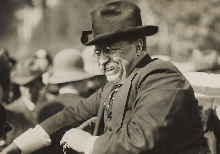 Teddy Roosevelt in 1910. CREDIT: <a href="https://commons.wikimedia.org/wiki/File:TR_smiling_in_automobile.tif">American Press Association / Public Domain</a>