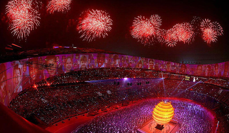 The Opening Ceremony of the 2008 Olympics in Beijing. CREDIT: <a href="https://commons.wikimedia.org/wiki/File:The_nest_of_fireworks_-_panoramio.jpg">wuqiang_beijing (CC)</a>