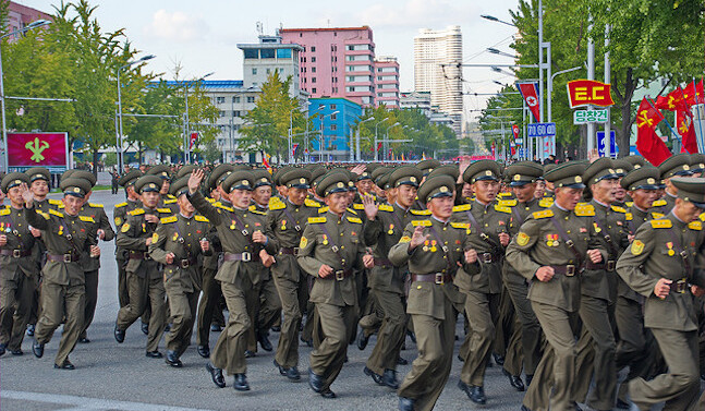 A military parade in Pyongyang, North Korea. CREDIT: <a href="https://www.flickr.com/photos/uwebrodrecht/22963490912">Uwe Brodrecht</a> <a href="https://creativecommons.org/licenses/by-sa/2.0/">(CC)</a>