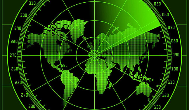 <a href="http://www.shutterstock.com/pic-141716761/stock-photo-radar-screen-with-world-map-raster-version-of-the-illustration.html">Radar screen</a> via Shutterstock