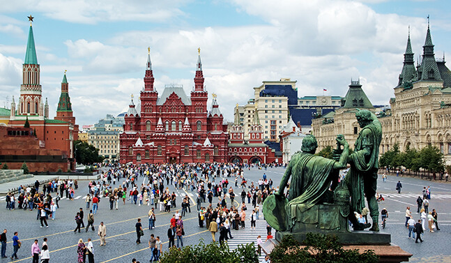 Image via <a href="http://www.shutterstock.com/pic-17608867/stock-photo-red-square-in-moscow-russian-federation-national-landmark-tourist-destination.html">Shutterstock</a>