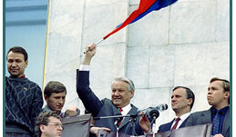 <a href="http://commons.wikimedia.org/wiki/File:Boris_Yeltsin_22_August_1991-1.jpg" target=_blank">Boris Yeltsin, August 22, 1991</a>. CREDIT: <a href="http://www.kremlin.ru "target=_blank">www.kremlin.ru</a>